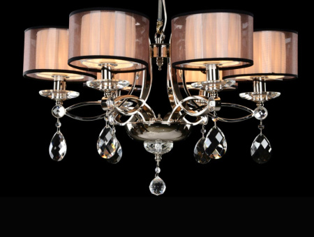 1606/C без абажуров , Люстра, Nickel Clear crystal D67*H40/142 cm E14 6*60W