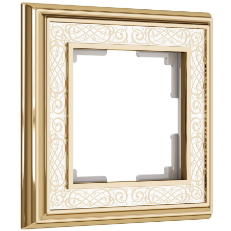 W0011429/ Рамка на 1 пост Palacio Gracia (золото/белый)