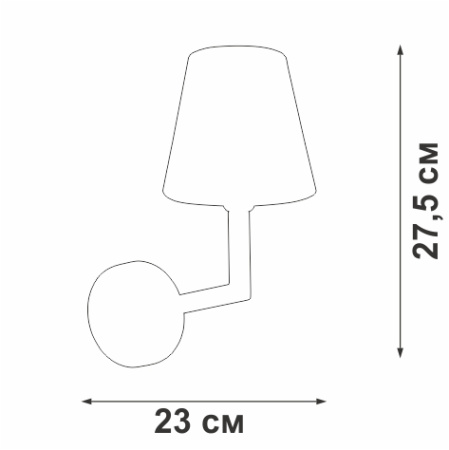 Светильник настенный V3939-1/1A, 1хЕ14 макс. 40Вт