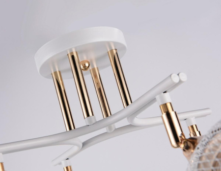 TR80175 Светильник потолочный TR80175/4 WH/FGD белый/золото E27/4 max 40W D640*260