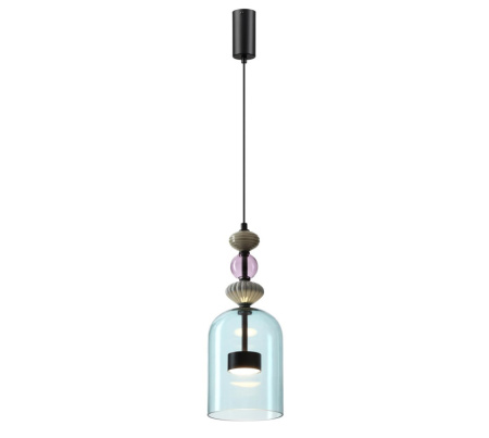5046/12L L-VISION ODL24 299 черный/голубой/металл/стекло/керамика Подвес LED 12W 4000К 1400Лм PALLET