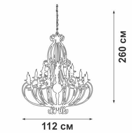 Люстра V1819-7/12+6, 18хЕ14 макс. 60Вт