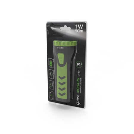 GF101 Фонарь ручной Gauss модель GFL101 1W 50lm lead acid 250mAh LED 1/10/120