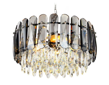 TR5069 Подвесная люстра TR5069/6 CH/SM/CL хром/дымчатый/прозрачный E14/6 max 40W D500*950