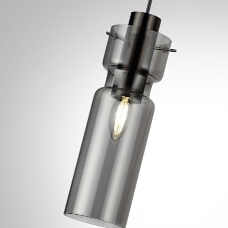 5057/1 PENDANT ODL24 323 черный/дымчатый/металл/стекло Подвес E27 1*40W SCROW